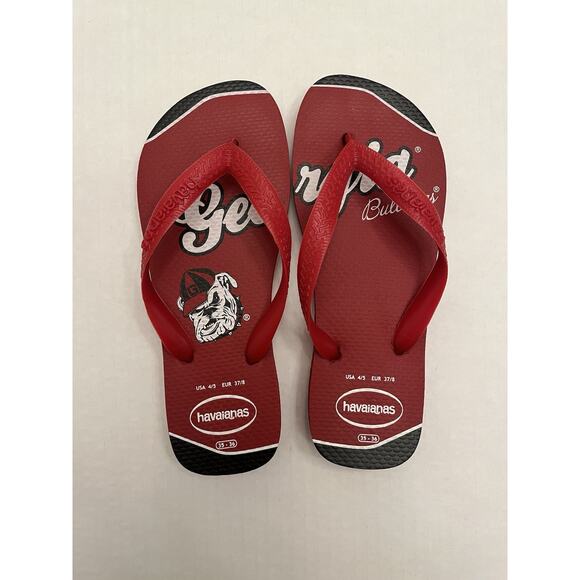 UGA Bulldogs Havaianas Women's Flip Flops Sandal Red US 4/5 EU 37/38 - Picture 1 of 4